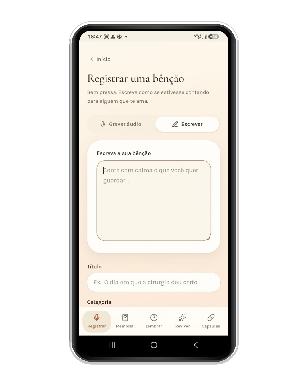 Registro por texto